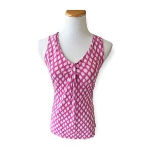 Womens Ann Taylor Diamond Smudge Print Sleeveless Top - Sz S